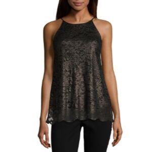 By & By Sleeveless Square Neck Lace Blouse Sz L